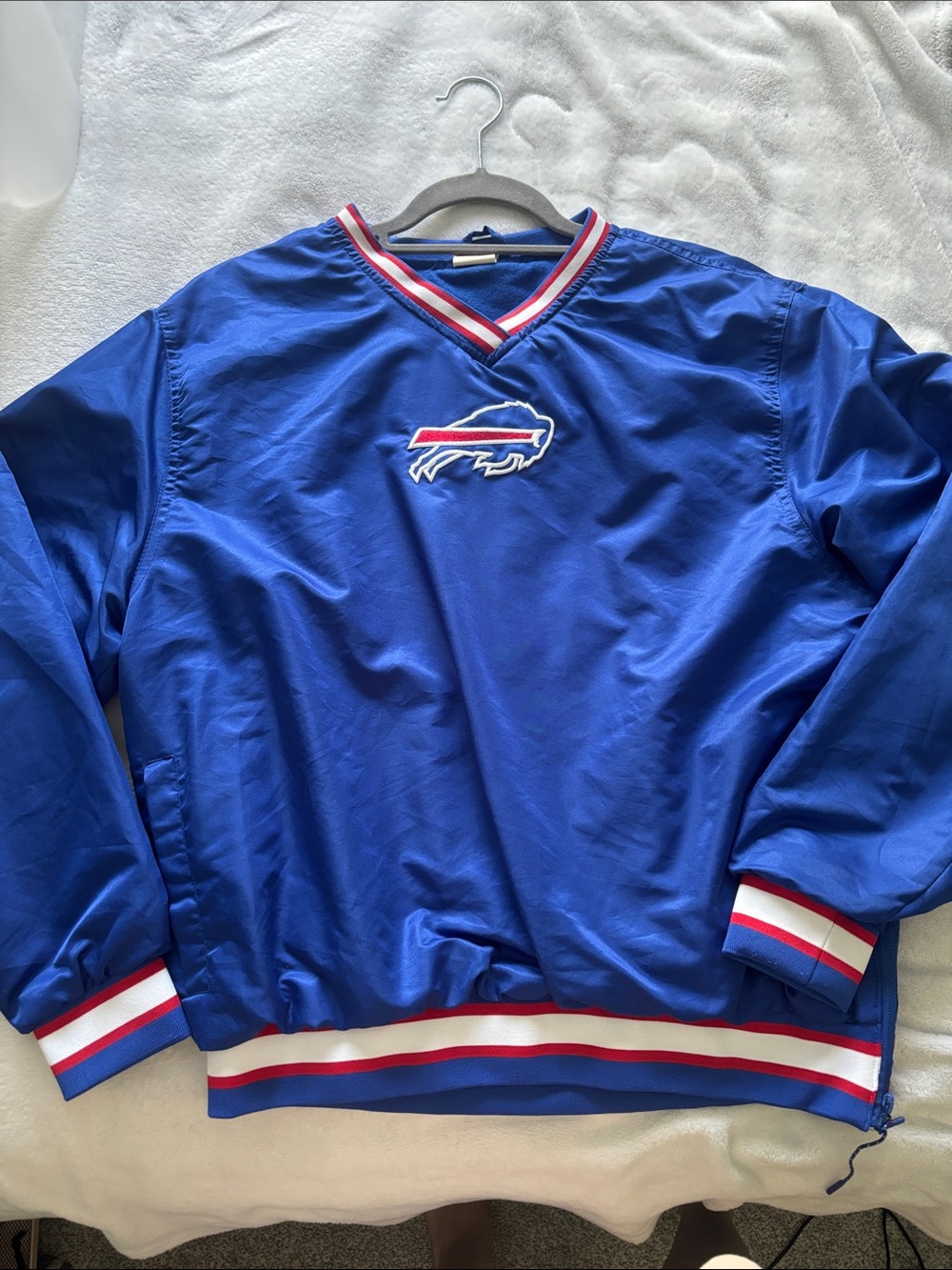 NFL Blue Bomber Jacket with Red & White Trim